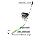 MasterPro Sliding Skirt Single Hook Rigs 10pcs | 4/0 5/0 6/0 | 60lb Line | Lumo Beads | Sliding Skirt | Aussie Saltwater Snapper Rig