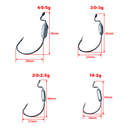 MasterPro 20pcs Weighted Weedless Hooks – Soft Plastic Worm Jighead Fishing Kit Tackle Hooks - Bait Tackle Direct