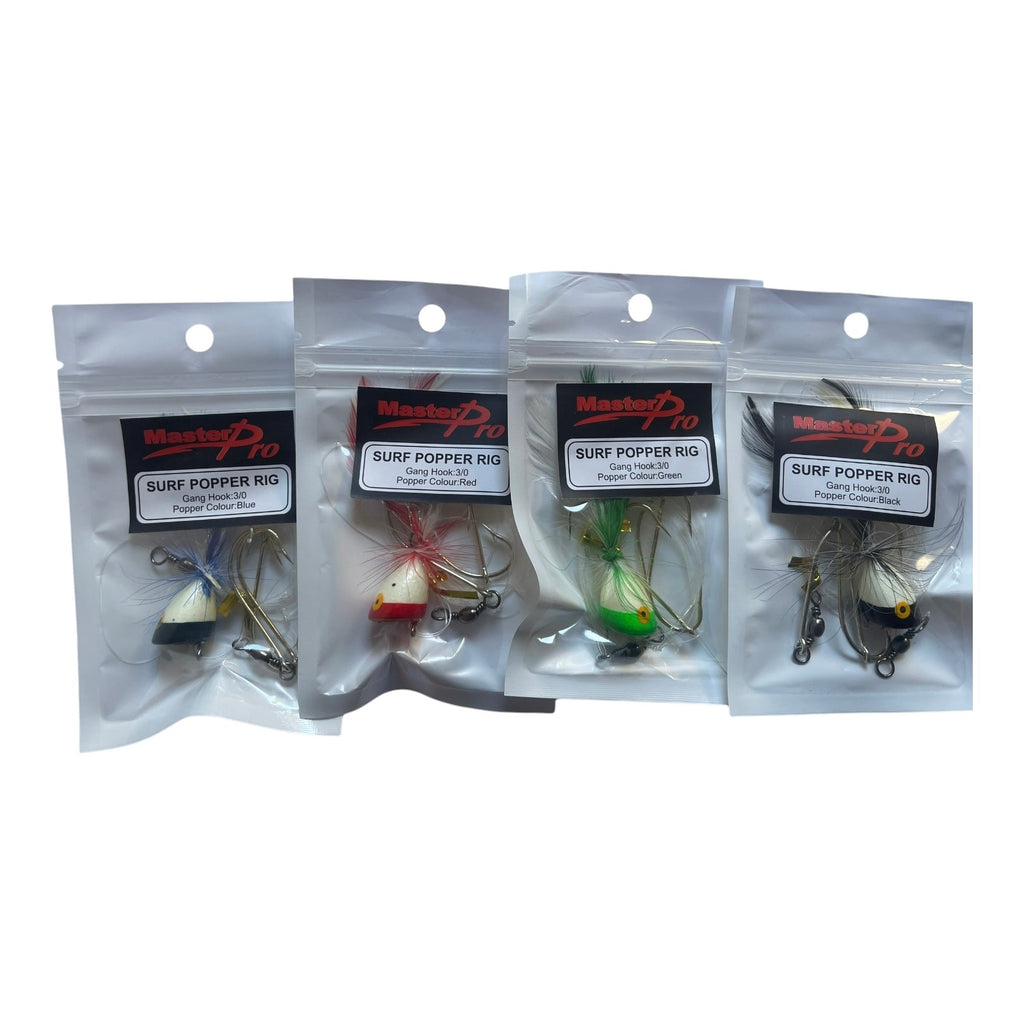 20 x Custom Designed Surf Popper Fishing Rigs Different colour poppers ...