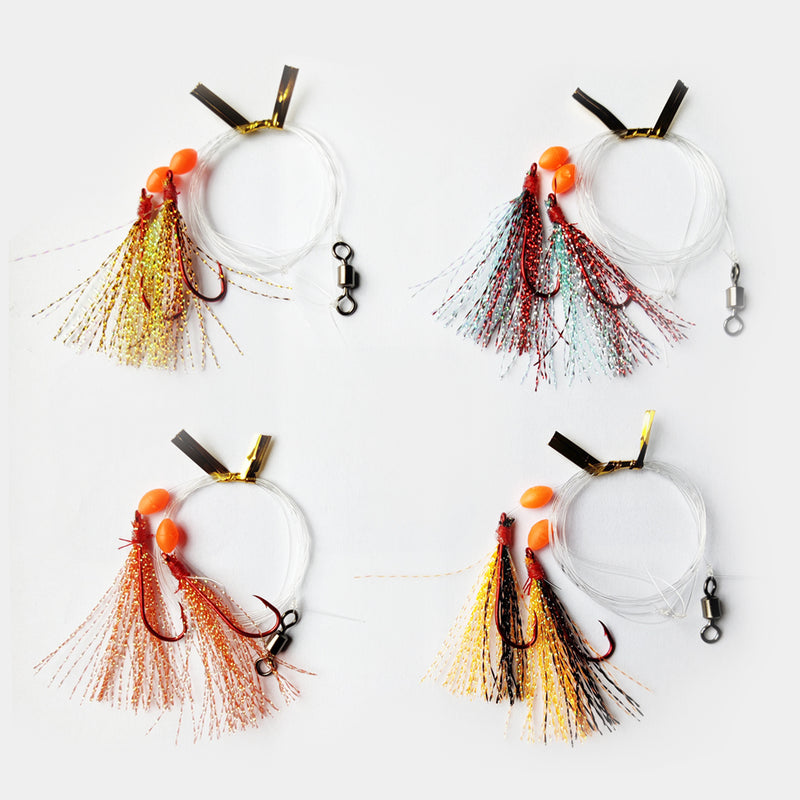 4 xWhiting Rigs 4 Different Colours LONG SHANK BAITHOLDER HOOK Size 4# 6# Fishing