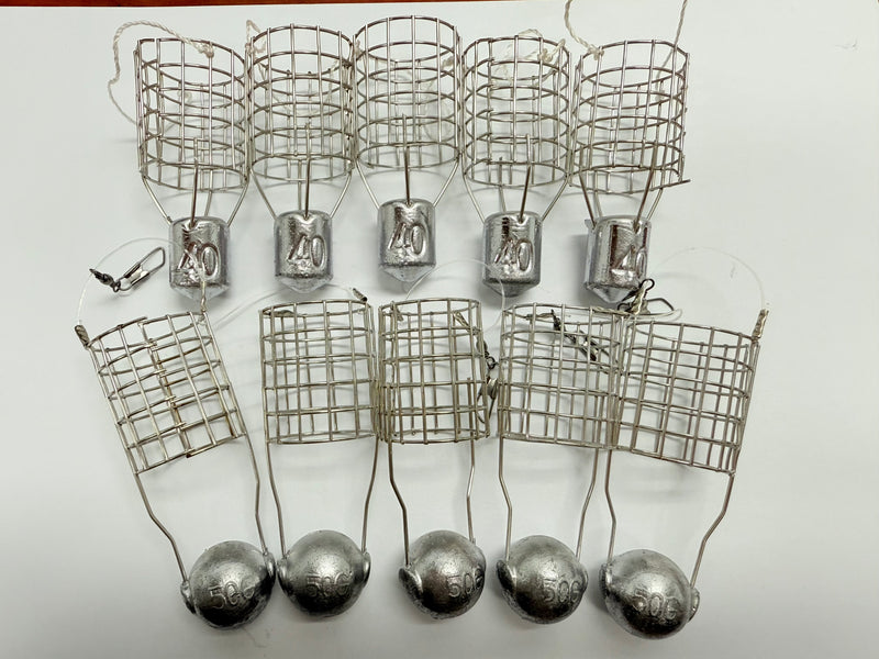 Weighted Stainless Small Berley cages 5 x 40g 5 x 50g - Bait Tackle Direct