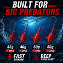 MASTERPRO Snapper Reef Fish Head Jighead Kit Twin Ring Offshore Soft Plastic Hooks