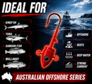 MASTERPRO Snapper Reef Fish Head Jighead Kit Twin Ring Offshore Soft Plastic Hooks