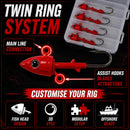 MASTERPRO Snapper Reef Fish Head Jighead Kit Twin Ring Offshore Soft Plastic Hooks