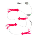 Masterpro New Design Daisy Chain Game Fishing Teaser – 4 x 18cm Pink Lumo Squid with 2 Aerators - Bait Tackle Direct