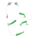 Masterpro New Design Daisy Chain Game Fishing Teaser – 4 x 18cm Green Lumo Squid with 2 Aerators - Bait Tackle Direct