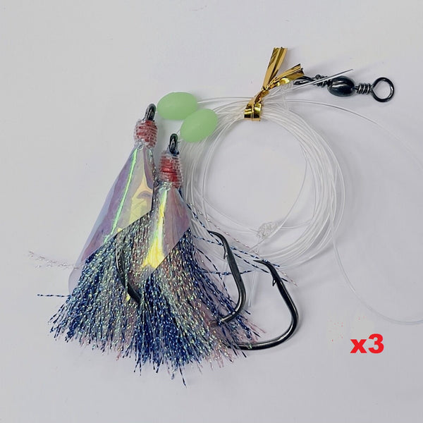 30pcs Pre-made Custom Designed Snapper Rigs 5/0 Fishing Tackle