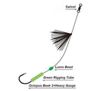 MASTERPRO 8pcs Sliding Skirt Fishing Rigs – Mixed Colours (2 rigs of each colour Skirt) with 4/0 Inline Circle Hook & 40lb Leader - Bait Tackle Direct