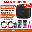 MASTERPRO® 94PC Snapper Rig Building Kit – Pre-Tied Rigs, Hooks, Pliers & FREE Tackle Bag