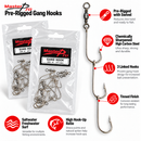 MasterPro Pre-Rigged Gang Hooks with Swivel – Bulk Pack, Multiple Sizes