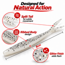 MasterPro 20pcs 6cm Split Tail Soft Plastic Fishing Lures – 1.5g Glitter Baits