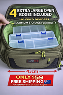 MASTERPRO 43CM LARGE TACKLE BAG SYSTEM Includes 4 Extra Large Open Utility Boxes Only $59 FREE Shipping
