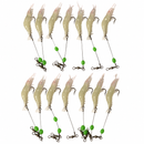 12pcs White Pre-Rigged Soft Prawn Lures