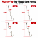 MasterPro Pre-Rigged Gang Hooks with Swivel – Bulk Pack, Multiple Sizes