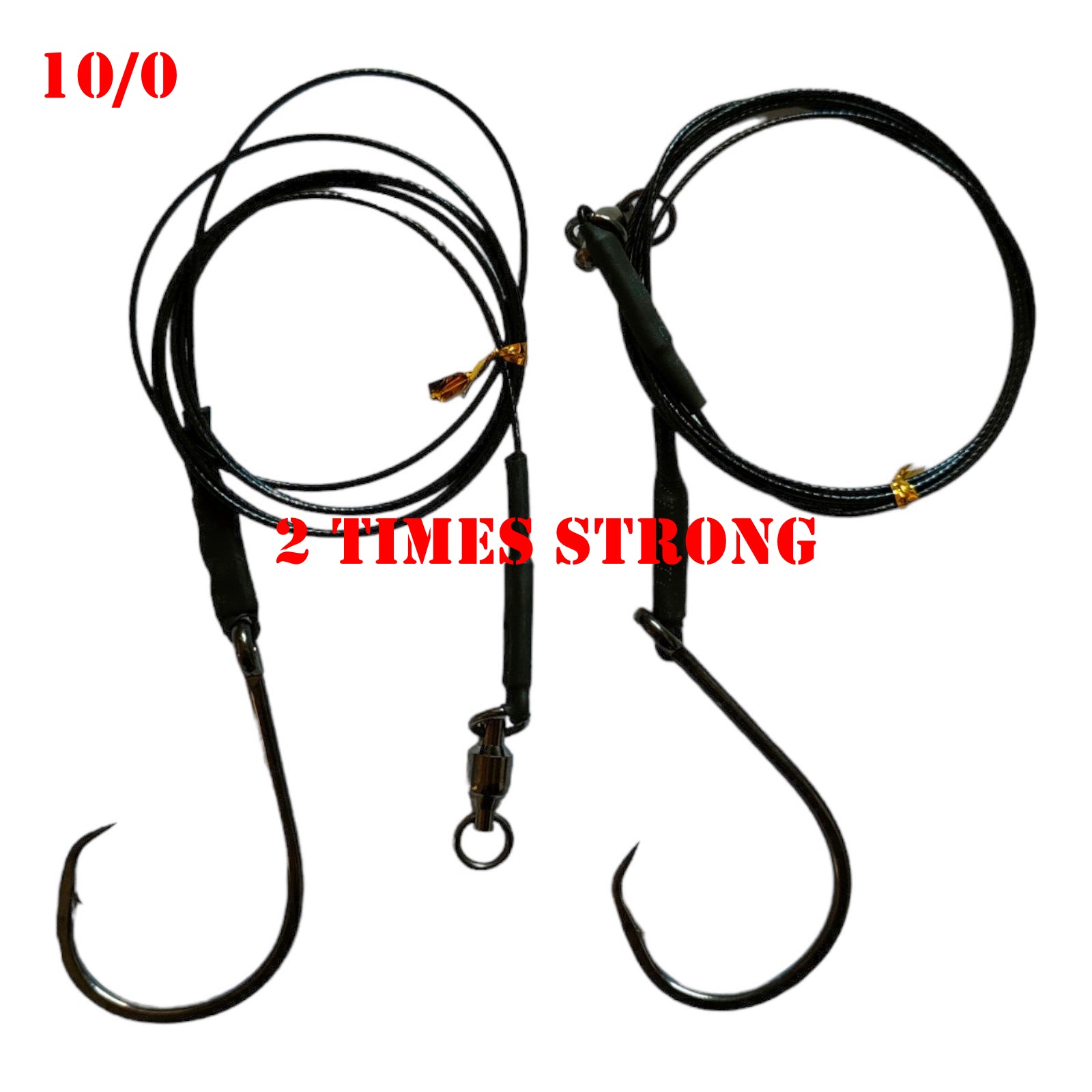 2pcs Double Strong Inline Octopus Circle 10/0 Shark Rig