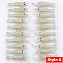 20pc 6.5cm Luminous Shrimp Soft Plastic Fishing Lures