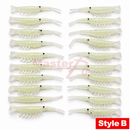 20pc 6.5cm Luminous Shrimp Soft Plastic Fishing Lures