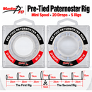MasterPro Pre-Tied Paternoster Rig Line Mini Spool – 20 Drops, 5 Rigs