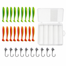 MASTERPRO 12cm Paddle Tail Lures & Jigheads Combo – 30pcs Fishing Tackle Set for Snapper Flathead Salmon – Saltwater Ready Bonus Tackle Box