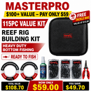 MASTERPRO 115PC Reef Rig Building Kit – Ready to Fish + FREE Tackle Bag ($13.90 Value) Tackle Hooks