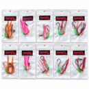 MasterPro 10pc Sliding Skirt Single Hook Snapper Rigs – 4/0, 5/0, 6/0 | 60lb Mono