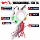 MasterPro 10pc Sliding Skirt Single Hook Snapper Rigs – 4/0, 5/0, 6/0 | 60lb Mono