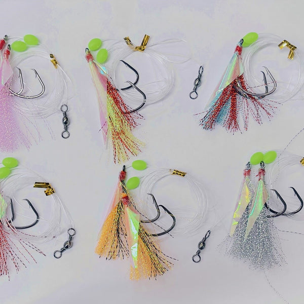 30pcs Pre-made Custom Designed Snapper Rigs 5/0 In 5 New Colors Fishing  Tackle