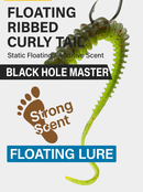 MASTERPRO Fishing Floating Ribbed Worm Lures 8.5cm –  Dark Red Flake| 30 Pack Bonus TPE Soft Material | Floating Design | Strong Scent Tackle Hook - Bait Tackle Direct