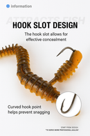 MASTERPRO Fishing Floating Ribbed Worm Lures 8.5cm –  Dark Red Flake| 30 Pack Bonus TPE Soft Material | Floating Design | Strong Scent Tackle Hook - Bait Tackle Direct