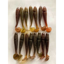 15x Fishing Soft Plastic Paddle Tail Grub 9.5cm On 3 Colour Scented Fishing Lure - Bait Tackle Direct