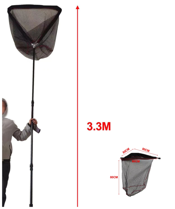 High-quanlity Strong 3 section Telescopic Large Landing Net with Nylon Coating - Bait Tackle Direct