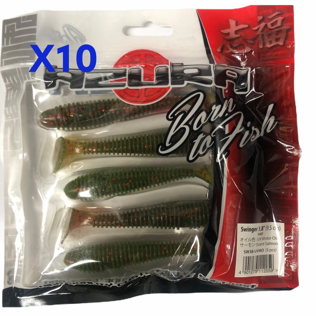 10 Packs Of Soft Plastic Paddle Tail Grub Fishing Lures