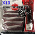 10 Packs Of Soft Plastic Paddle Tail Grub 3.8" 9.5CM Fishing Lures - Bait Tackle Direct