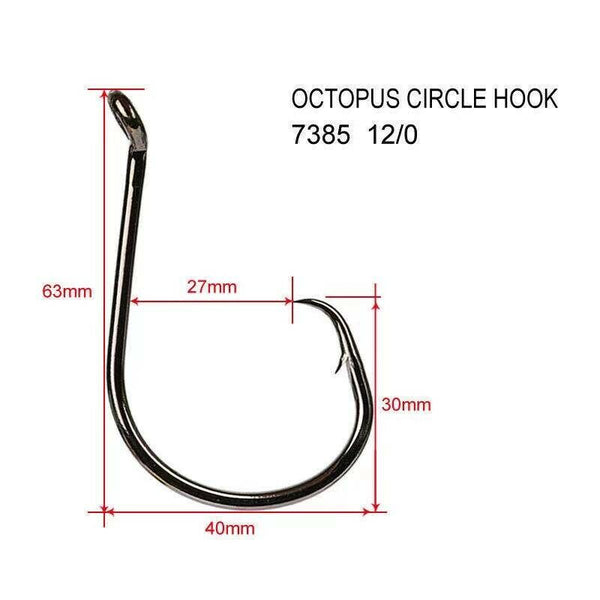 12/0 Special Offer Chemically Sharpened Octopus Circle Fishing Hooks 25/50pcs - Bait Tackle Direct