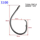 100/1000 X Chemically Sharpened Tuna Circle Hooks Size 14/0 Fishing Tackle - Bait Tackle Direct