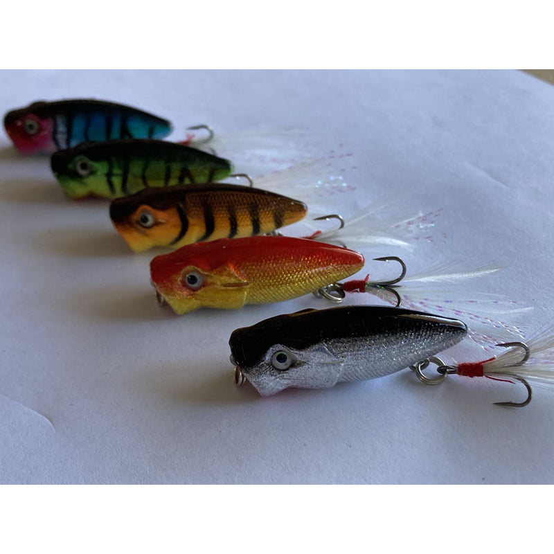bream fishing with surface lures 5 X Small Size Popper Lures For Estuary Fishing Tackle