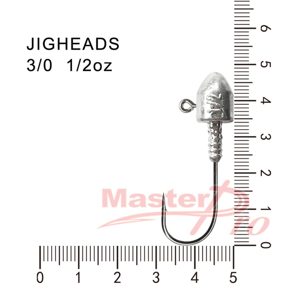 8 Size 3/0, 1/2 OZ Jig Heads High Chemically Sharpened Hooks Fishing Tackle