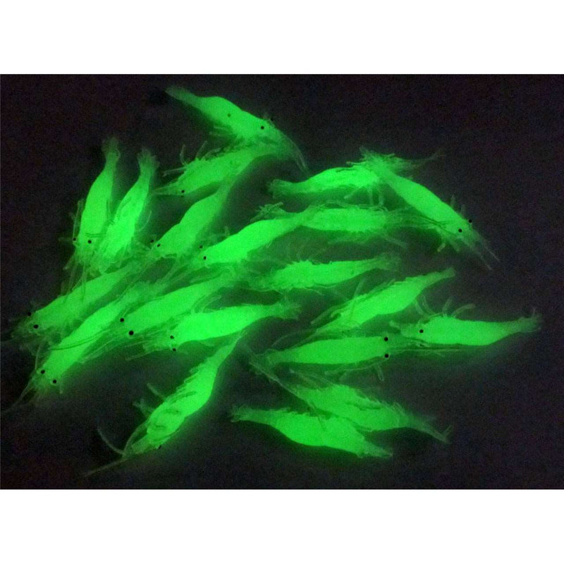 20 x Soft Plastic Lumo Prawn Shrimp Yabbie Fishing Lure 65mm FishingTackle A - Bait Tackle Direct