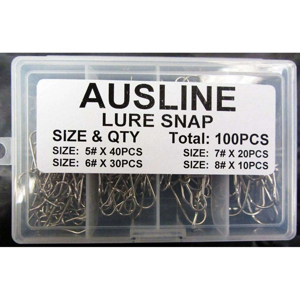 100 X Fishing Lure Snap in 4 Sizes For All fishing needs, Fishing Tackle Special - Bait Tackle Direct