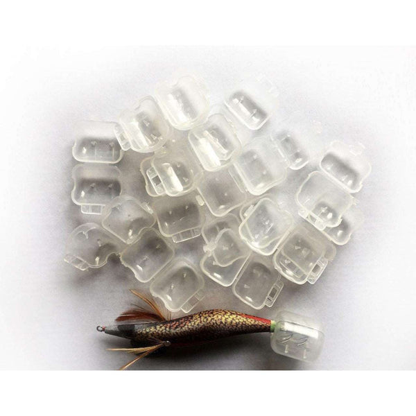 12 Clear Coloured EGI Squid Jig Hooks Protector Covers Fishing Lure - Bait Tackle Direct