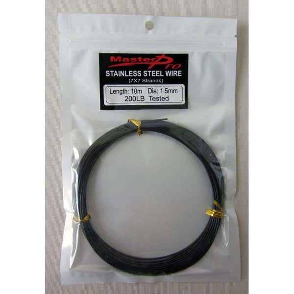 10m,Nylon Coated Stainless Steel Wire 200lb 7x7 Strands,Fishing Line Tackle - Bait Tackle Direct