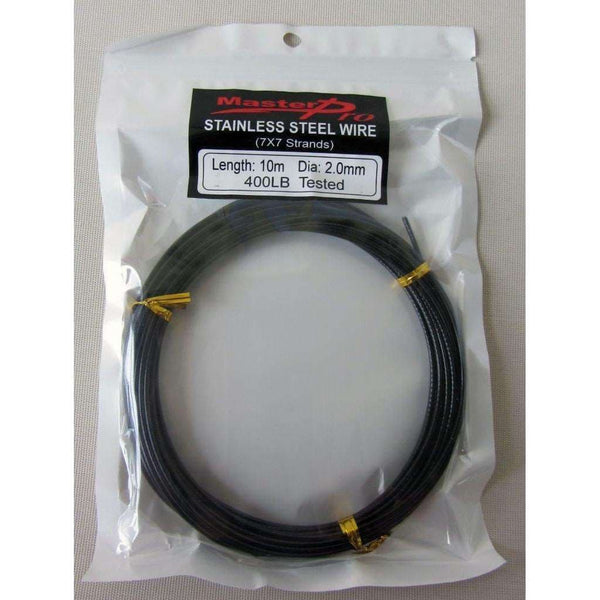 10m,Nylon Coated Stainless Steel Wire 400lb 7x7 Strands,Fishing Line Tackle - Bait Tackle Direct