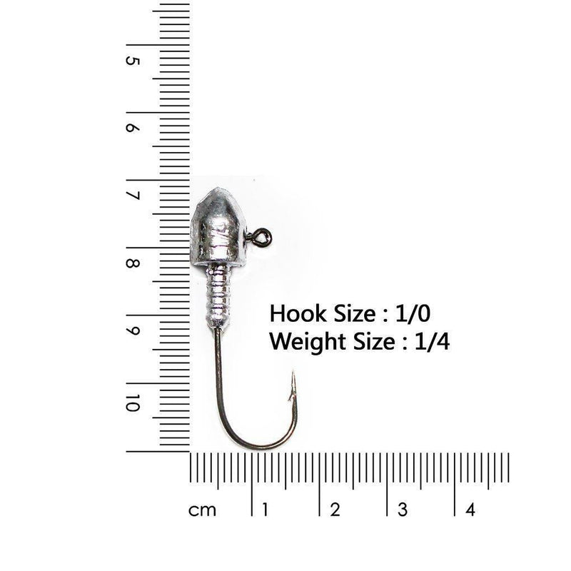20X1/0,1/4OZ Jig Heads Chemically Sharpened Hook Fishing Tackle
