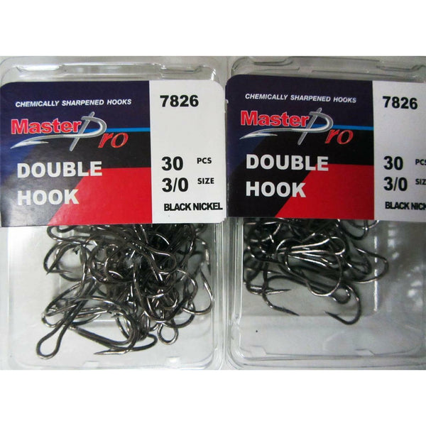 60 x Quality Chemically Sharpened Fishing Double Hooks 3/0# Fishing Tackle,Hook - Bait Tackle Direct
