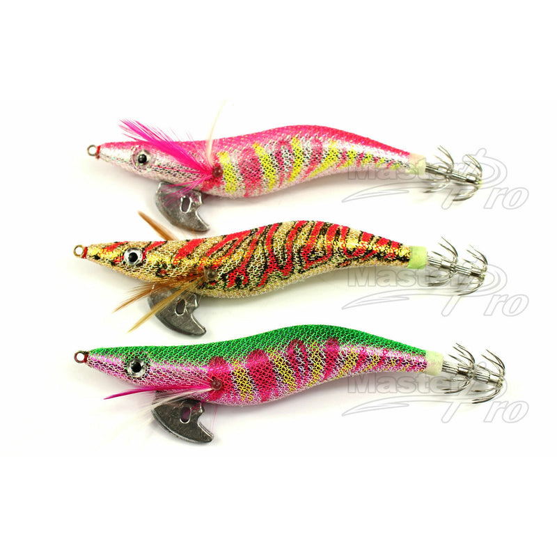 3 X High Quality Fishing Squid Jigs Size 3.5 On Different Colours, Fishing LureD - Bait Tackle Direct