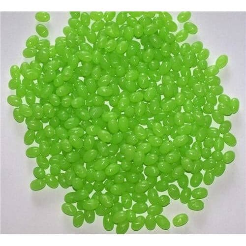300 x Fishing Lumo Soft Glow Beads Green Oval Size 7X10mm Fishing Tackle Special - Bait Tackle Direct