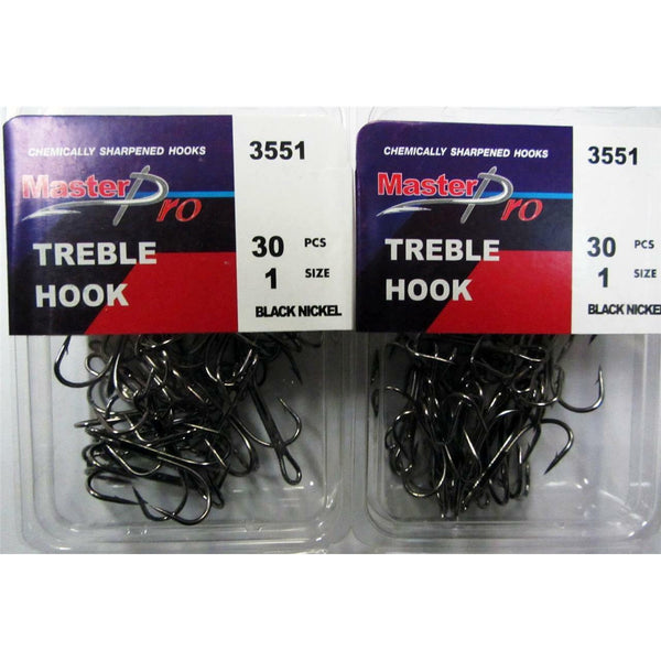 60 x Quality Chemically Sharpened Fishing Treble Hook Size 1# Fishing Tackle - Bait Tackle Direct