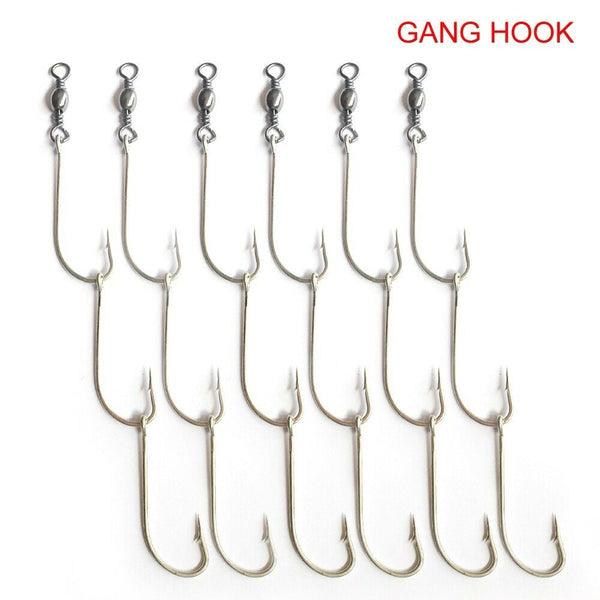 Multiple Size 1#-4/0Pre-rigged Gang Hook With Swivel Fishing Hook FishingTackle - Bait Tackle Direct