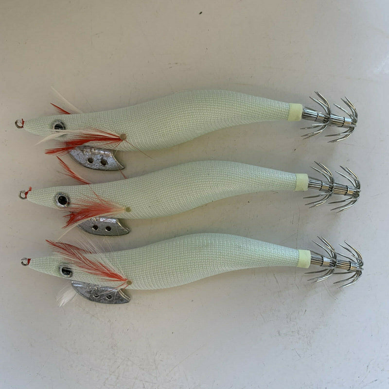 3 X Fishing Squid Jig Various Colou In Size 4.0  Fishing Lure - Bait Tackle Direct