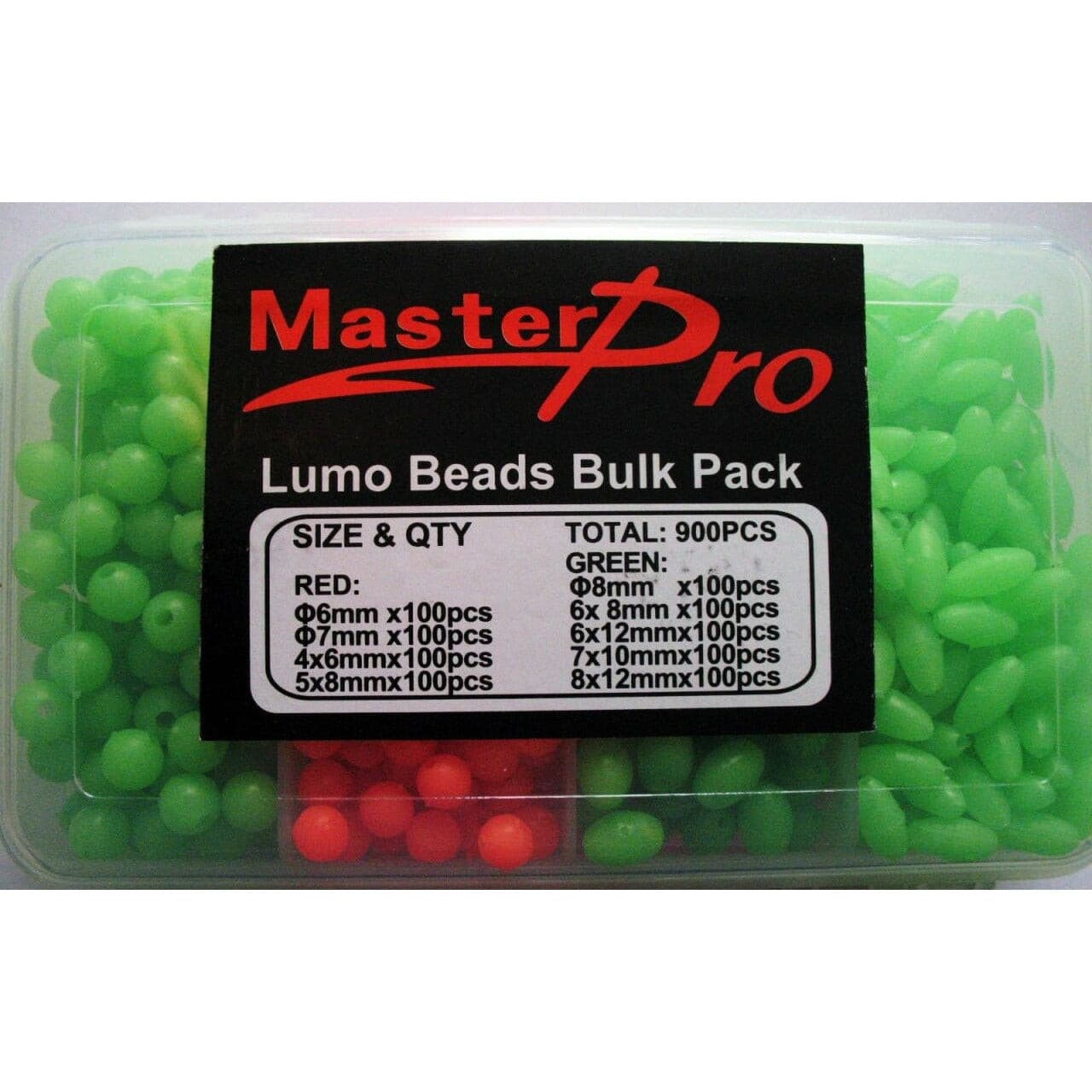 900 x Lumo Soft Glow Beads Bulk Pack Fishing Tackle